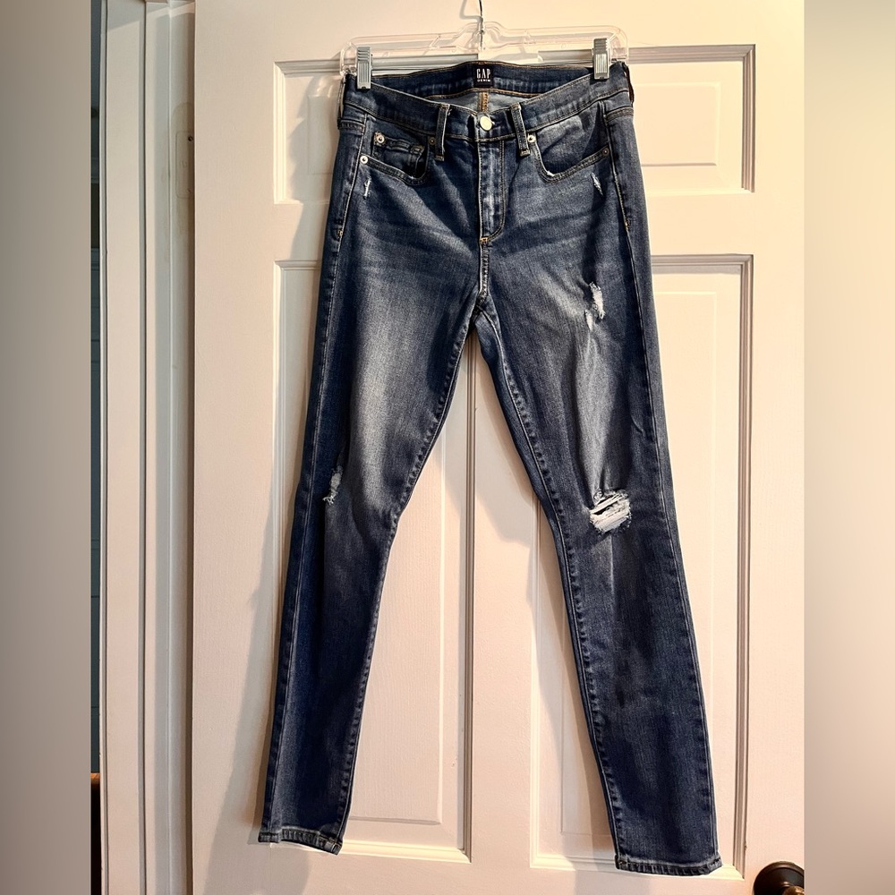 Gap Medium Wash Distressed Jeans